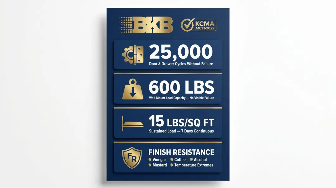 KCMA A161.1 commercial cabinet certification standards four key requirements breakdown
