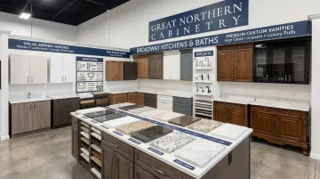Broadway Kitchens and Baths commercial vanity cabinetry and countertop product selection
