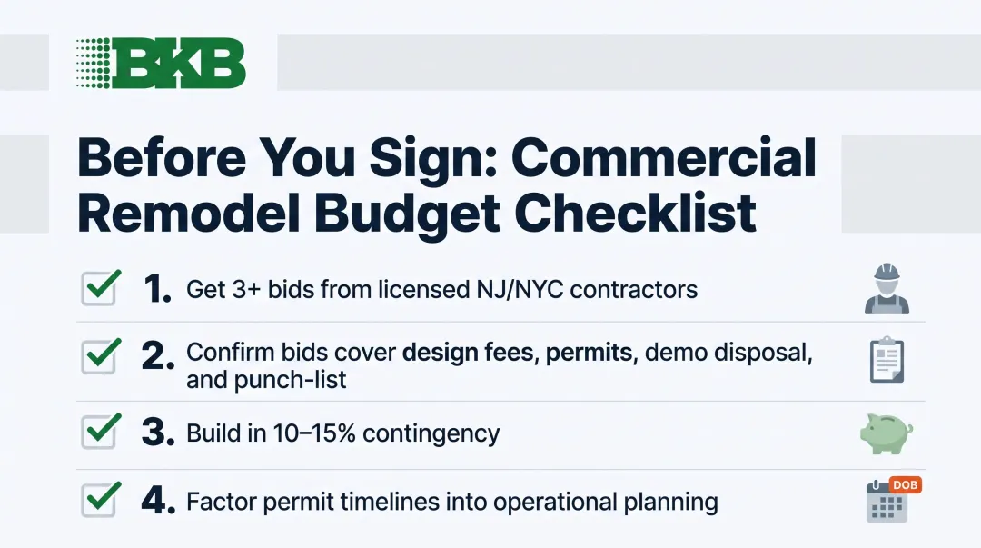 Commercial bathroom remodel budgeting checklist four steps for NJ and NYC projects
