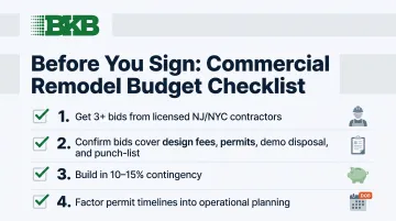 Commercial bathroom remodel budgeting checklist four steps for NJ and NYC projects