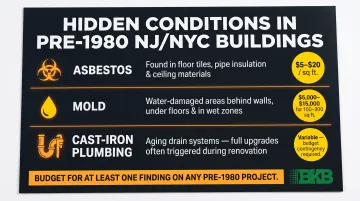 Pre-1980 commercial building hidden renovation risks with associated remediation cost ranges