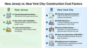 NYC versus NJ bathroom remodel cost factors side-by-side comparison chart