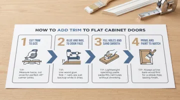 4-step cabinet trim and molding installation process flow diagram