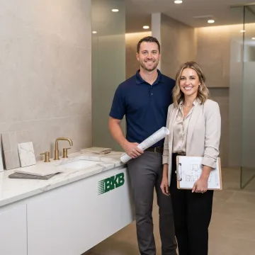 Commercial bathroom design and installation team
