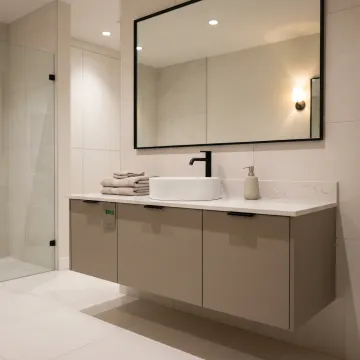 Modern floating bathroom vanity