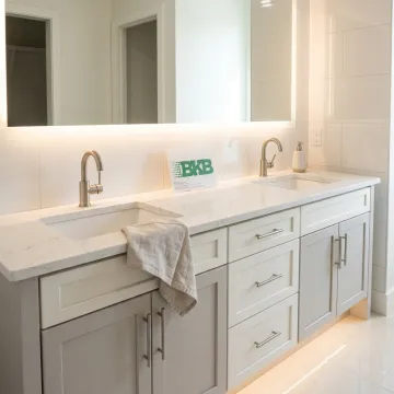 Double sink bathroom vanity top