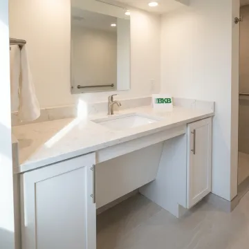 ADA compliant bathroom vanity with wheelchair access