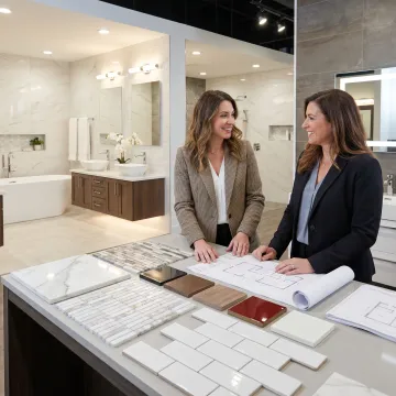 Designer planning a bathroom remodel