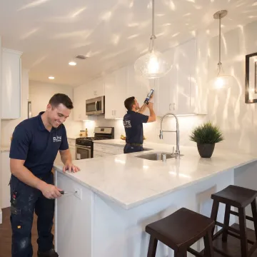 Modern kitchen remodeling project with custom cabinets