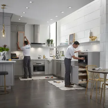 Custom kitchen cabinets in a modern NYC kitchen