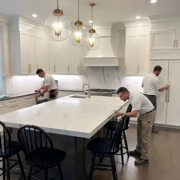 Custom kitchen renovation with new cabinetry and island