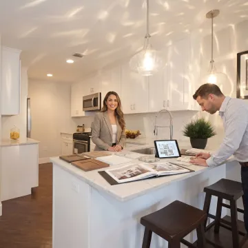 Custom remodeled kitchen with island and cabinetry