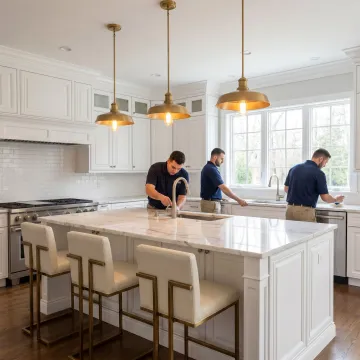 Modern remodeled kitchen with custom cabinets
