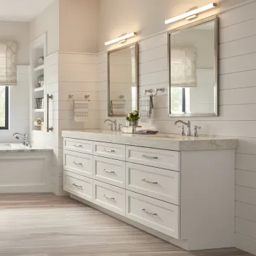 Double sink bathroom vanity with stone top