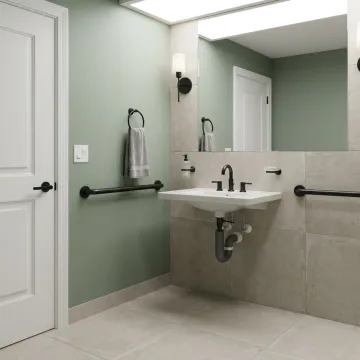 ADA compliant bathroom vanity and sink