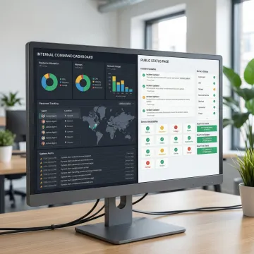 Incident management software dashboard showing resource tracking and status page interface