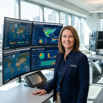 Risk assessment analytics dashboard showing threat analysis and vulnerability metrics