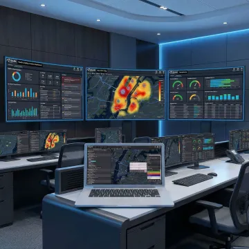 Enterprise safety operations center with digital incident management dashboard