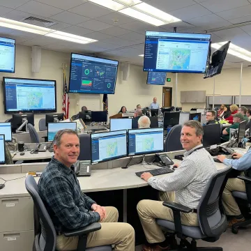 Emergency management team using response management software during active incident coordination