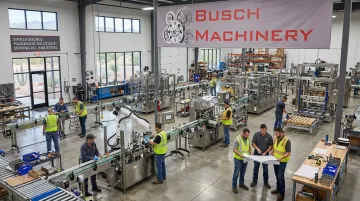 Busch Machinery packaging equipment facility and engineering team