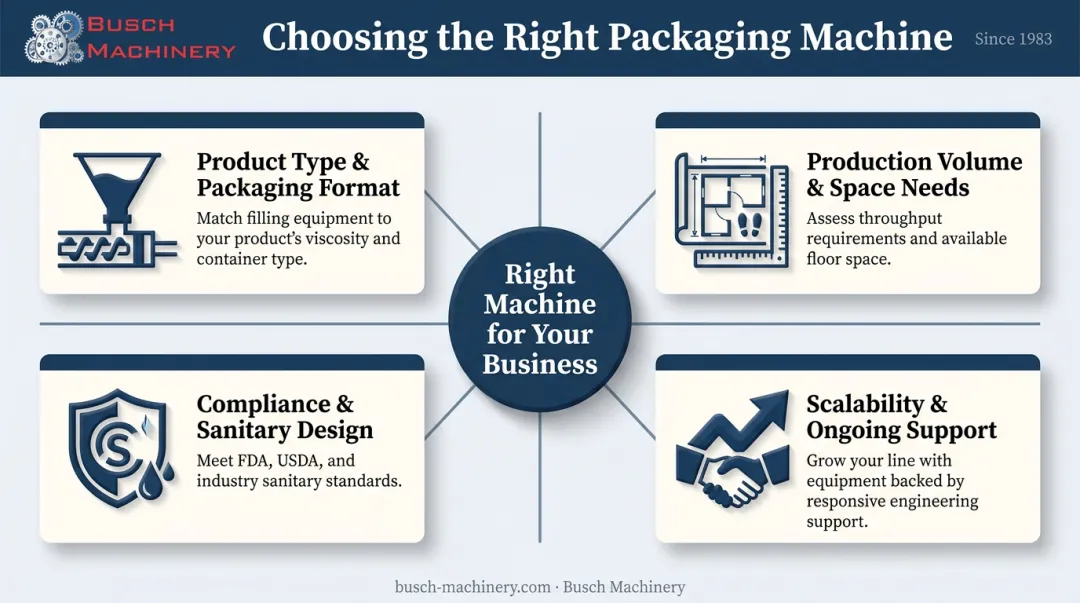 4-factor decision framework for choosing a food packaging machine