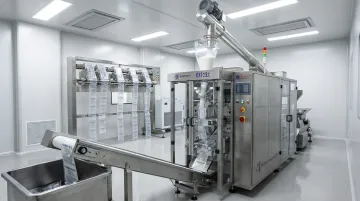 Busch Machinery VFFS stick pack line forming filling and sealing pouches