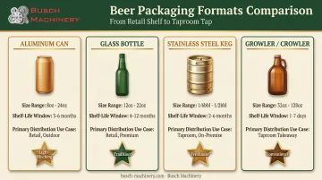 Comparison of cans bottles kegs and growlers packaging formats