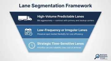 Three-tier freight lane segmentation strategy by volume density and service priority
