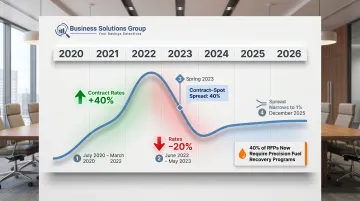 Freight rate volatility timeline showing contract and spot rate swings 2020 to 2026