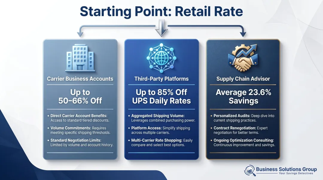 Three routes to discounted carrier rates for small business shippers