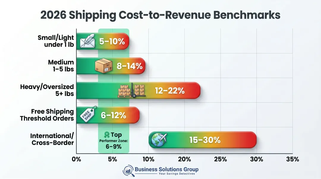 2026 ecommerce shipping cost benchmarks by product category percentage ranges