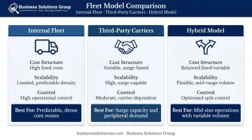 Fleet model comparison internal third-party and hybrid delivery cost profiles and best use cases