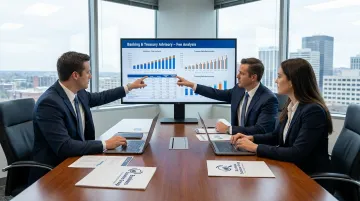 Business Solutions Group banking advisory team reviewing treasury fee benchmark analysis
