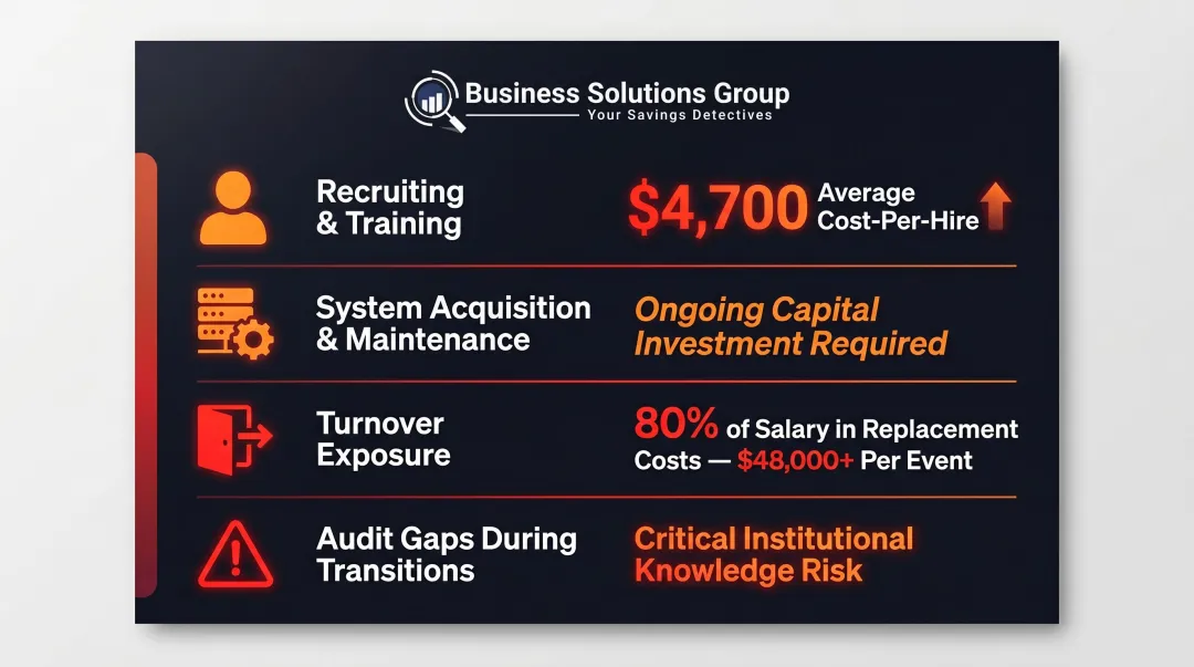 Hidden costs of in-house freight audit staff recruiting turnover and system investment breakdown
