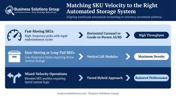 Three-tier SKU velocity storage system matching framework for warehouse automation