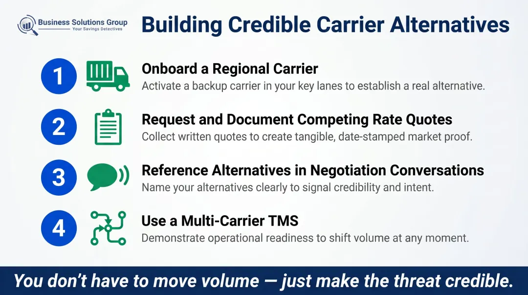 Four tactics to establish credible carrier diversification leverage during contract negotiation