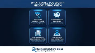 Four shipper characteristics that increase carrier negotiation leverage infographic