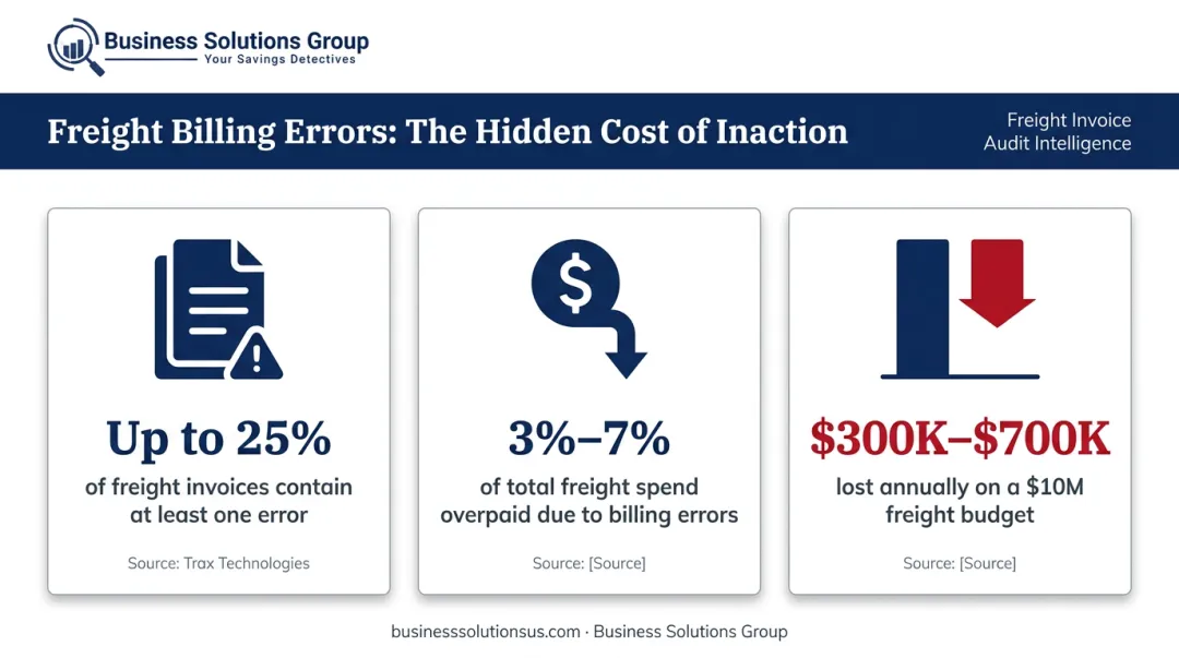 Freight invoice billing error cost impact breakdown on ten million dollar annual budget