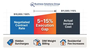 5-15% execution gap between negotiated rates and actual carrier invoices explained