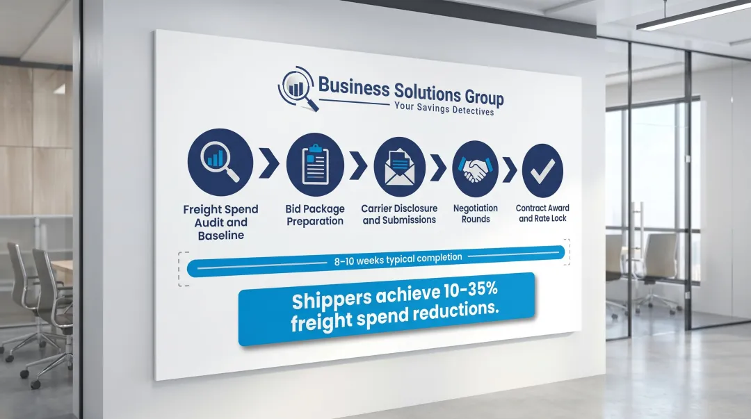 Freight carrier contract negotiation process from bid preparation to final award timeline