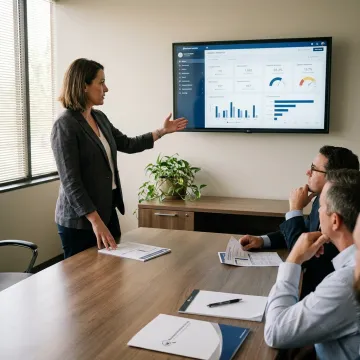 Supply chain consultant presenting logistics transformation strategy