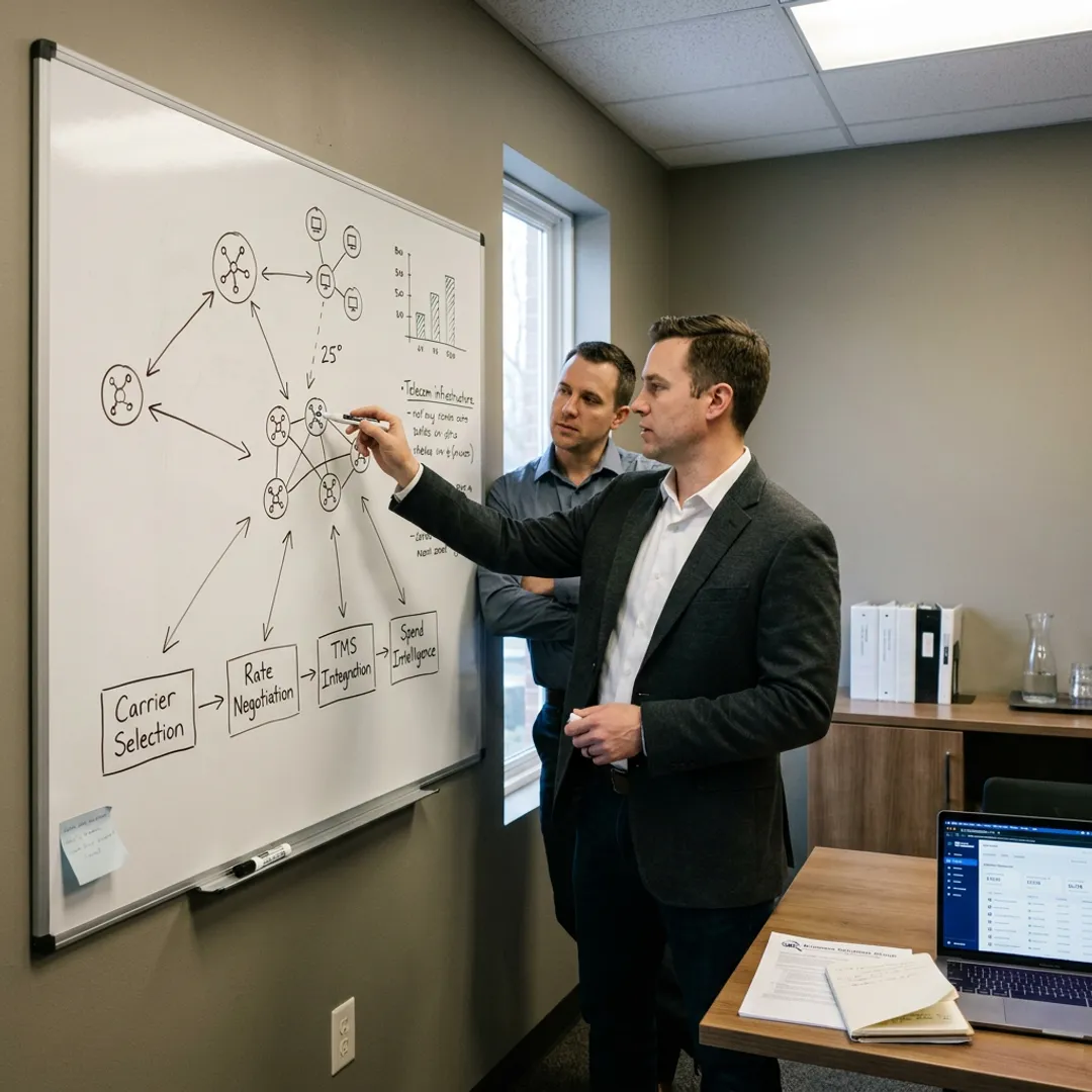 Consulting team mapping telecom infrastructure improvements
