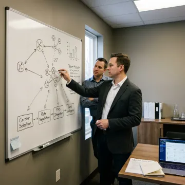 Consulting team mapping telecom infrastructure improvements