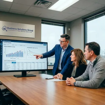 Team using forecasting and inventory planning tools
