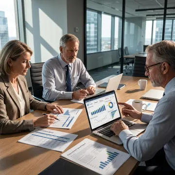 Team reviewing procurement spend intelligence reports
