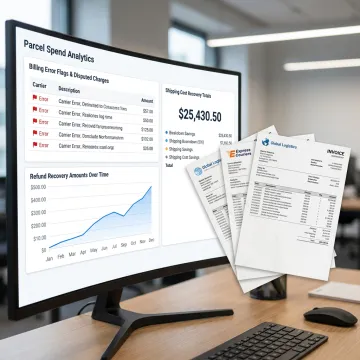 Shipping cost dashboard and parcel invoice review