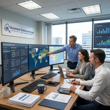 Supply chain optimization dashboard and logistics planning team