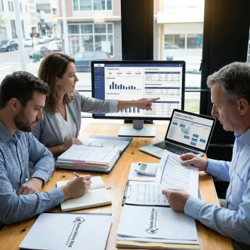 LTL freight consulting team reviewing shipping data