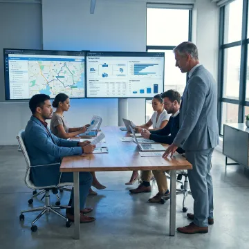 Consultant presenting supply chain optimization strategy