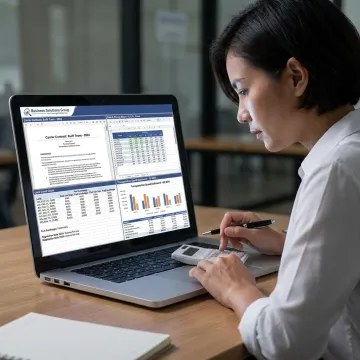 Analyst comparing contract rates and shipping data